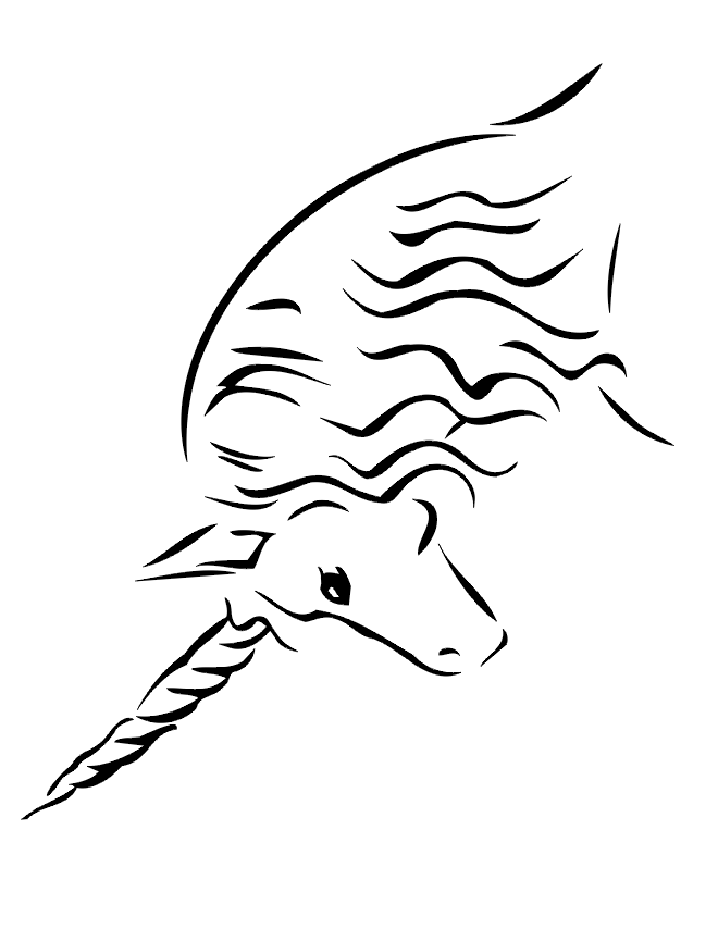 Unicorn coloring page side view of unicorns head