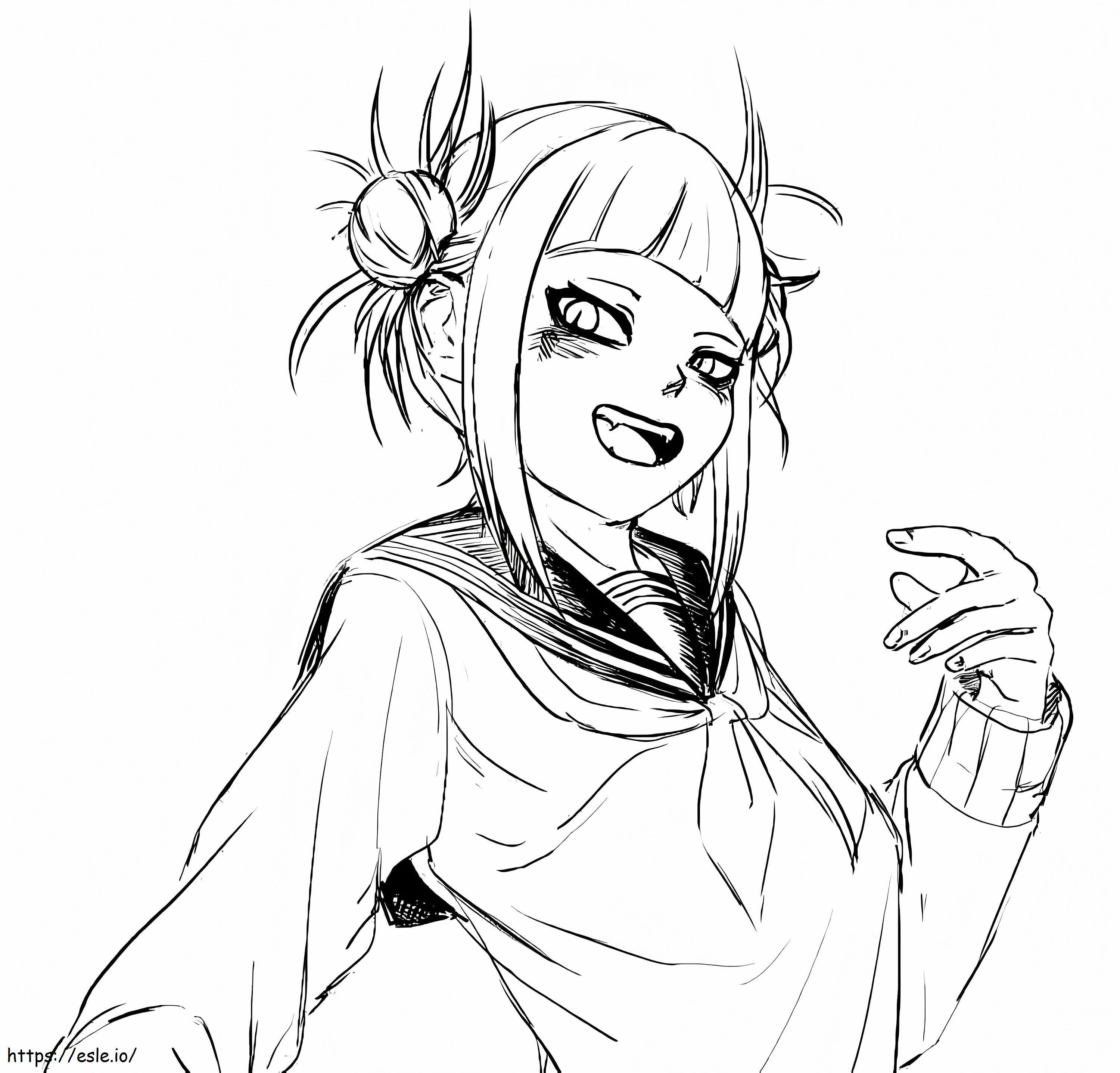 Himiko toga smiling coloring page