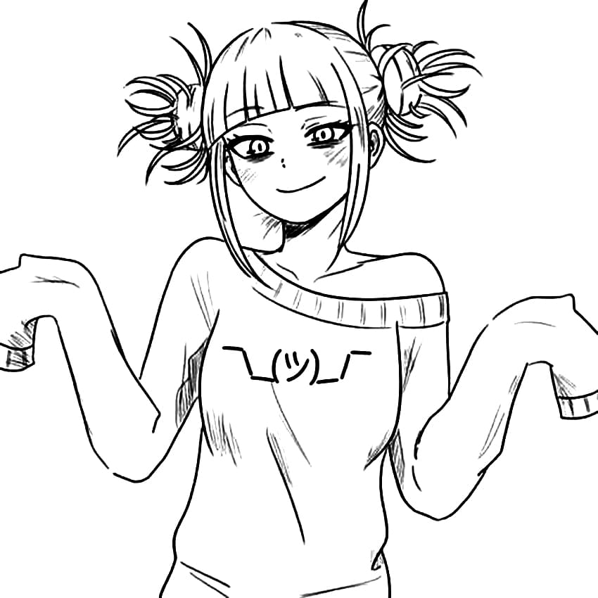 Cute toga himiko coloring page