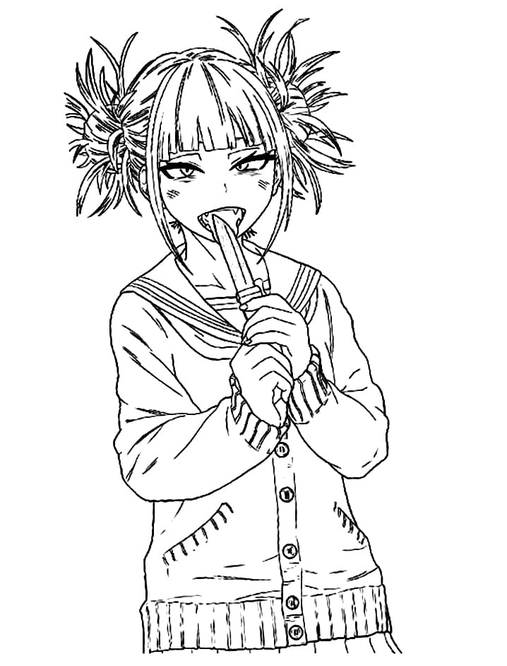 Toga himiko with knife coloring page