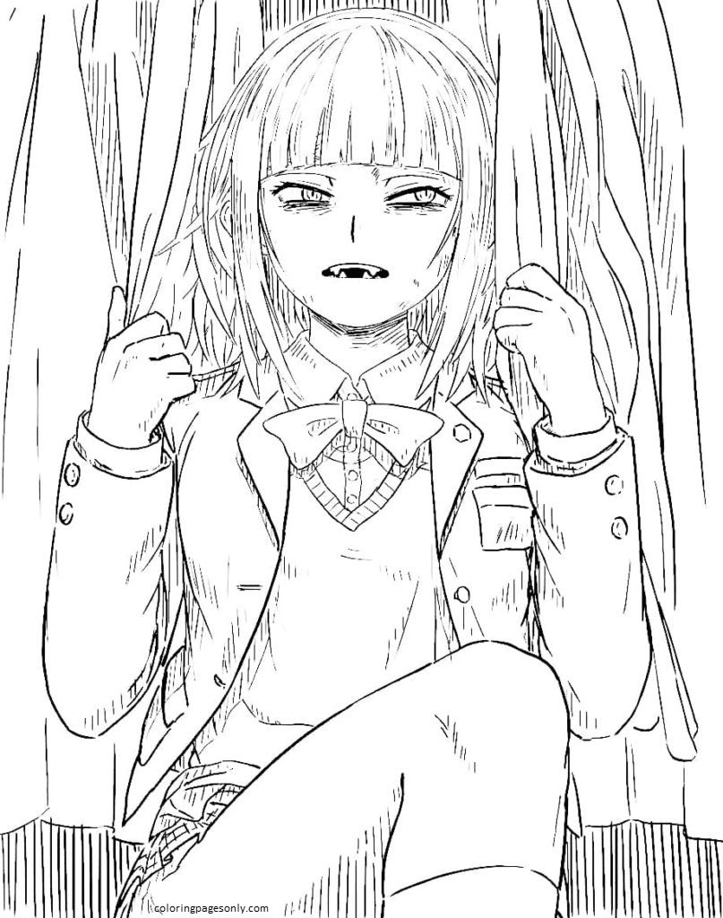 Beautiful himiko toga coloring page