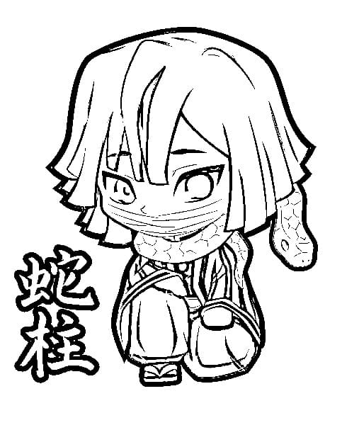 Little iguro obanai coloring page