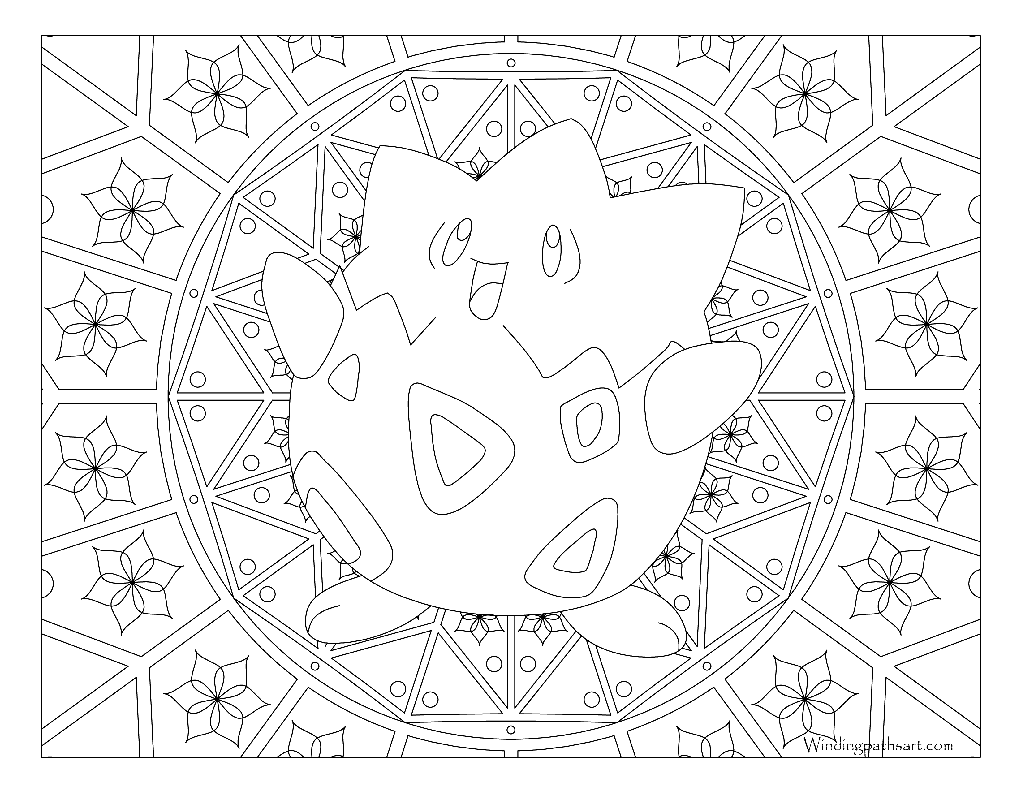 Togepi pokemon coloring page