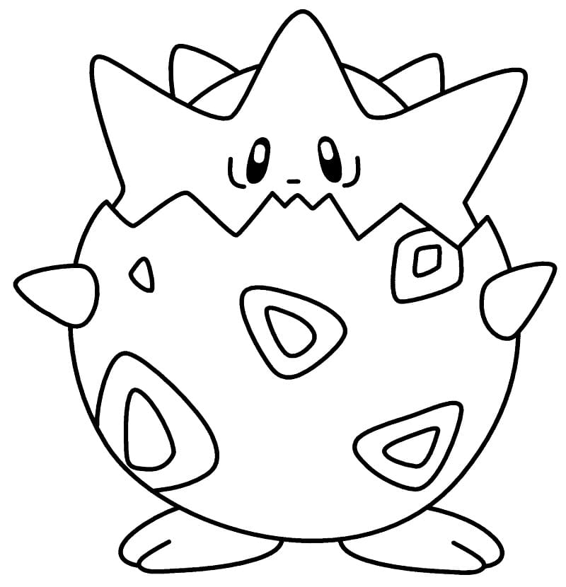 Cute togepi coloring page