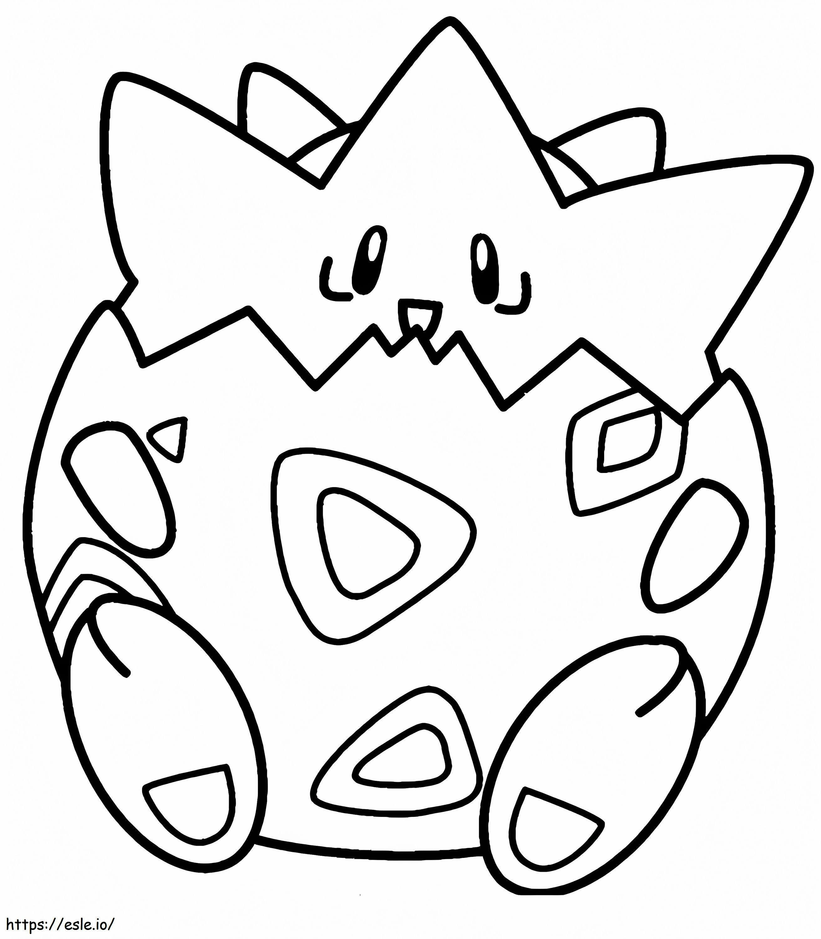 Printable togepi coloring page