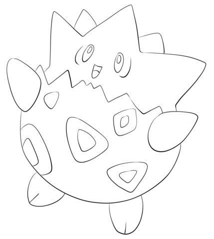 Togepi coloring page free printable coloring pages