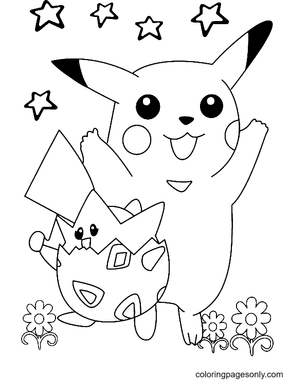 Pikachu coloring pages printable for free download