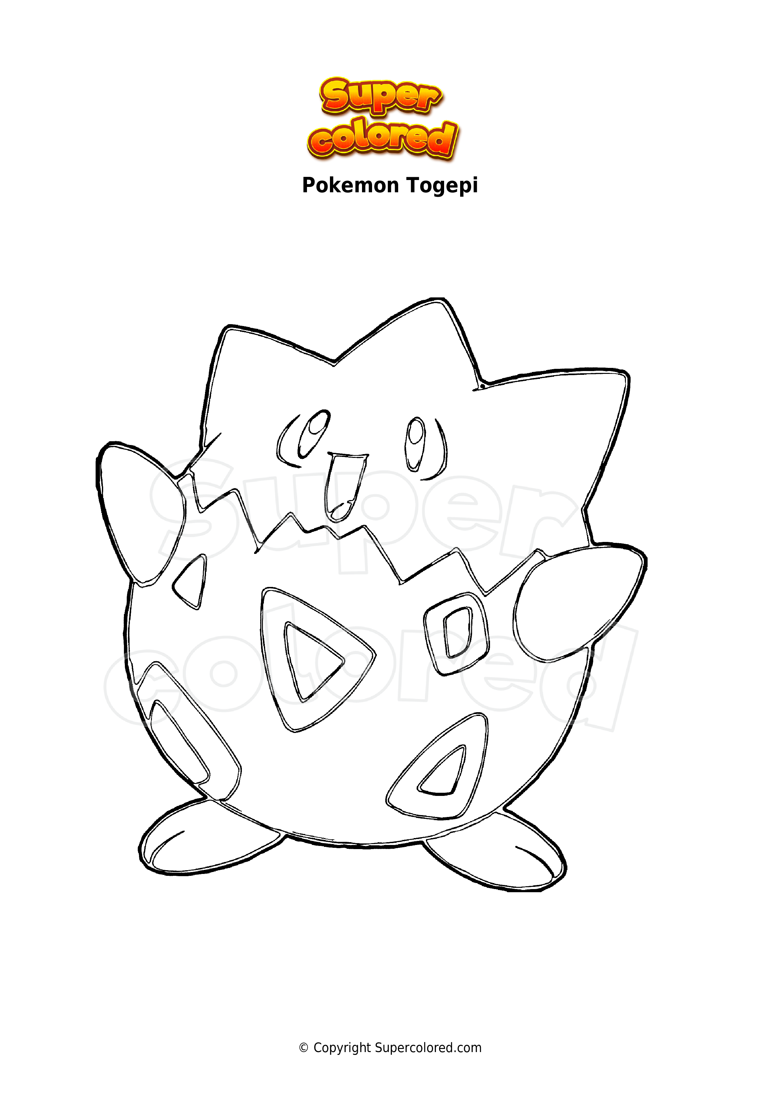 Coloring page pokemon togepi