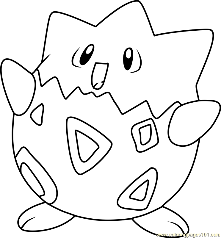 Togepi pokemon coloring page for kids