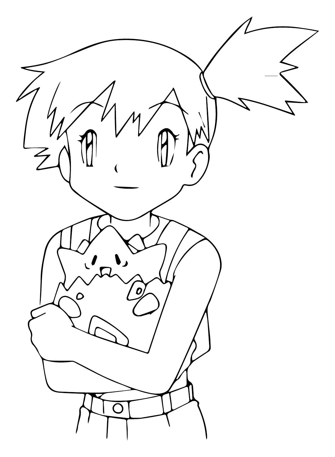 Misty and togepi coloring page