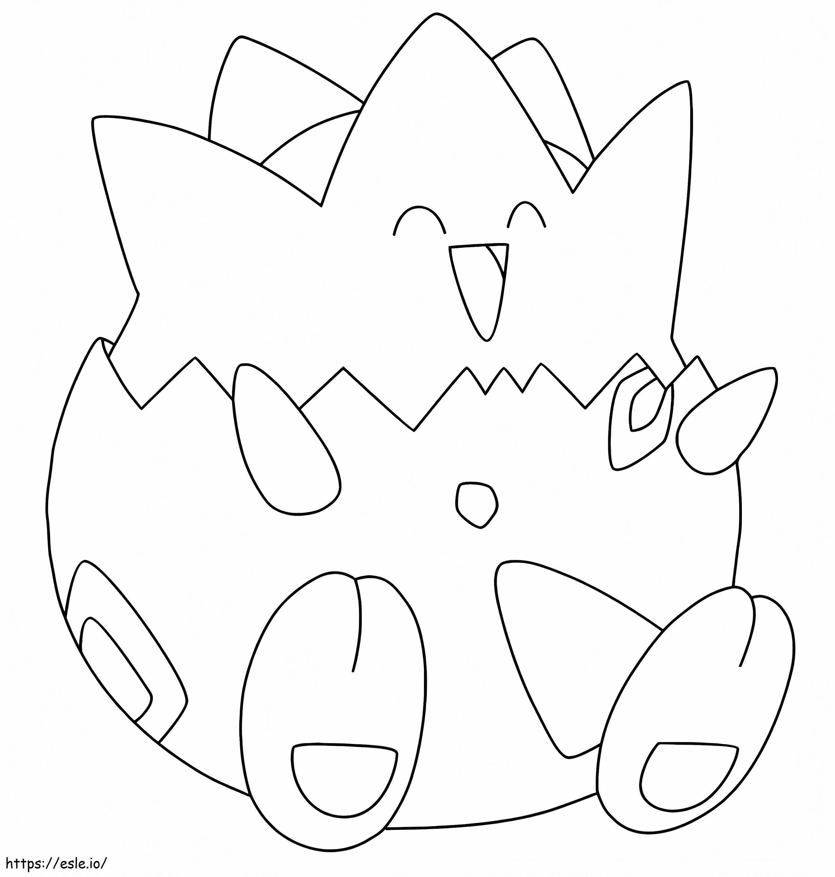 Togepi laughing coloring page