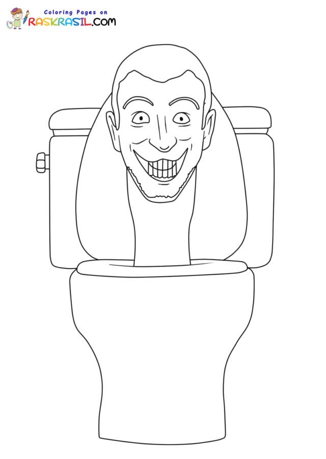 Skibidi toilet coloring pages printable for free download