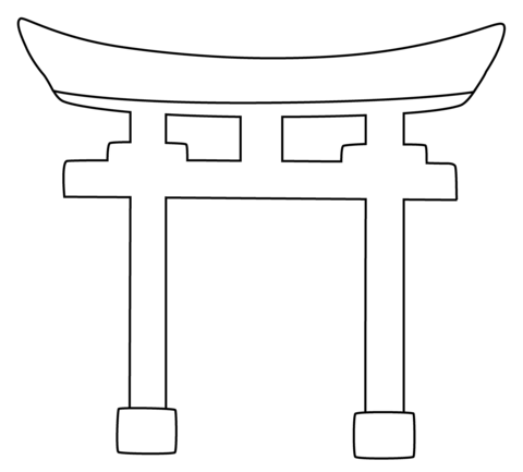 Shinto shrine emoji coloring page free printable coloring pages