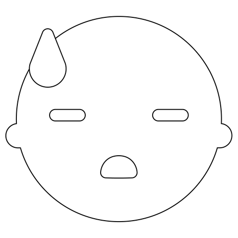 Sweat face emoji coloring page free printable coloring pages