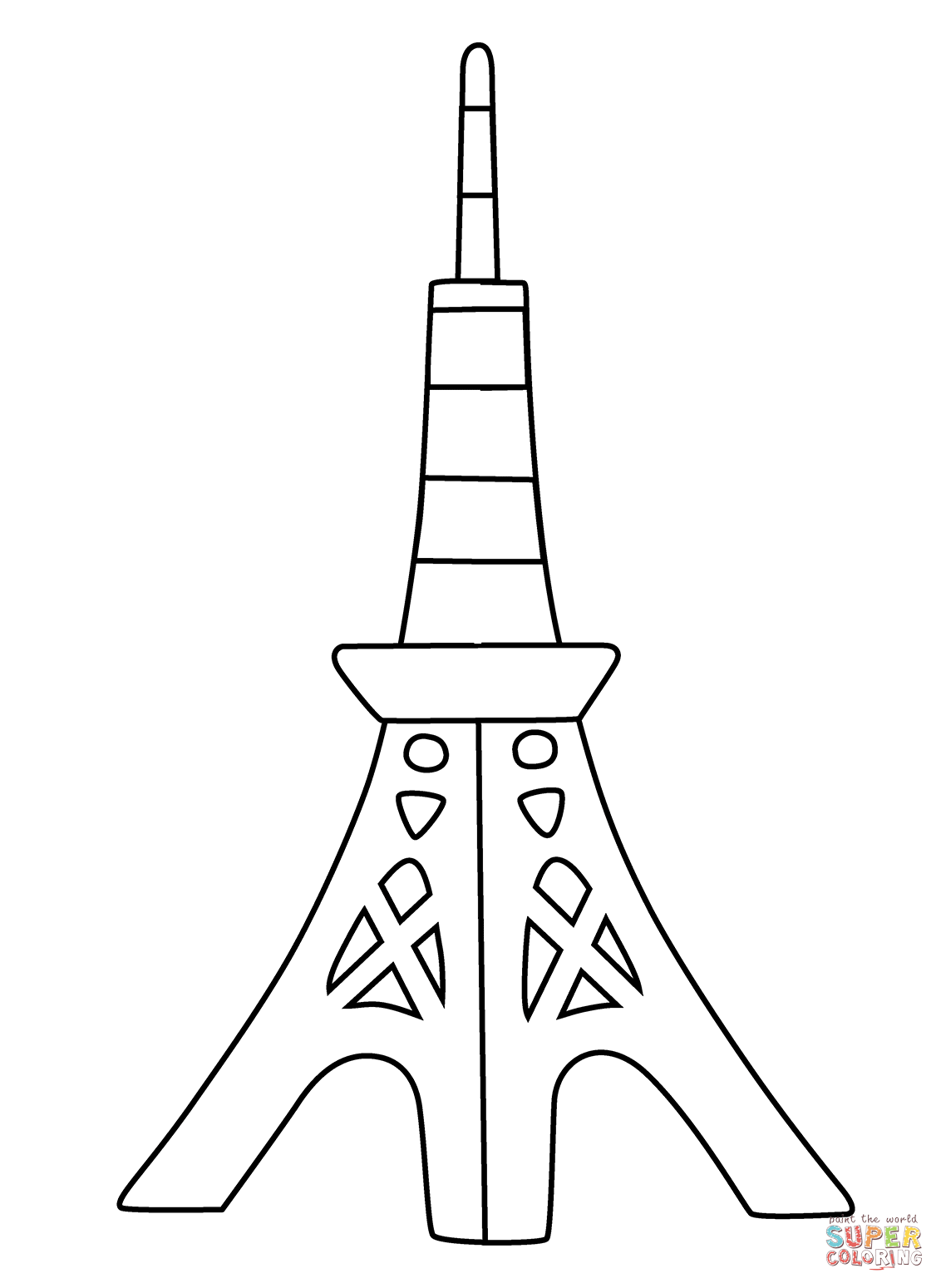 Tokyo tower emoji coloring page free printable coloring pages