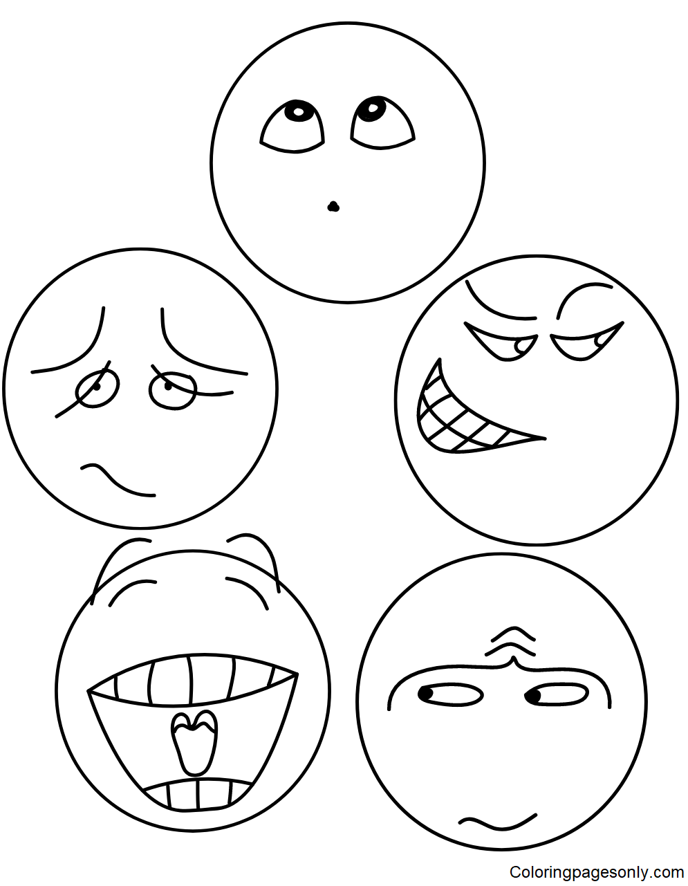 Emotions coloring pages printable for free download