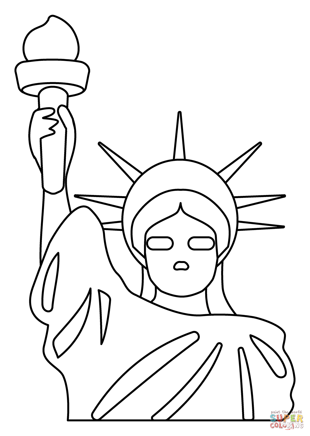 Statue of liberty emoji coloring page free printable coloring pages