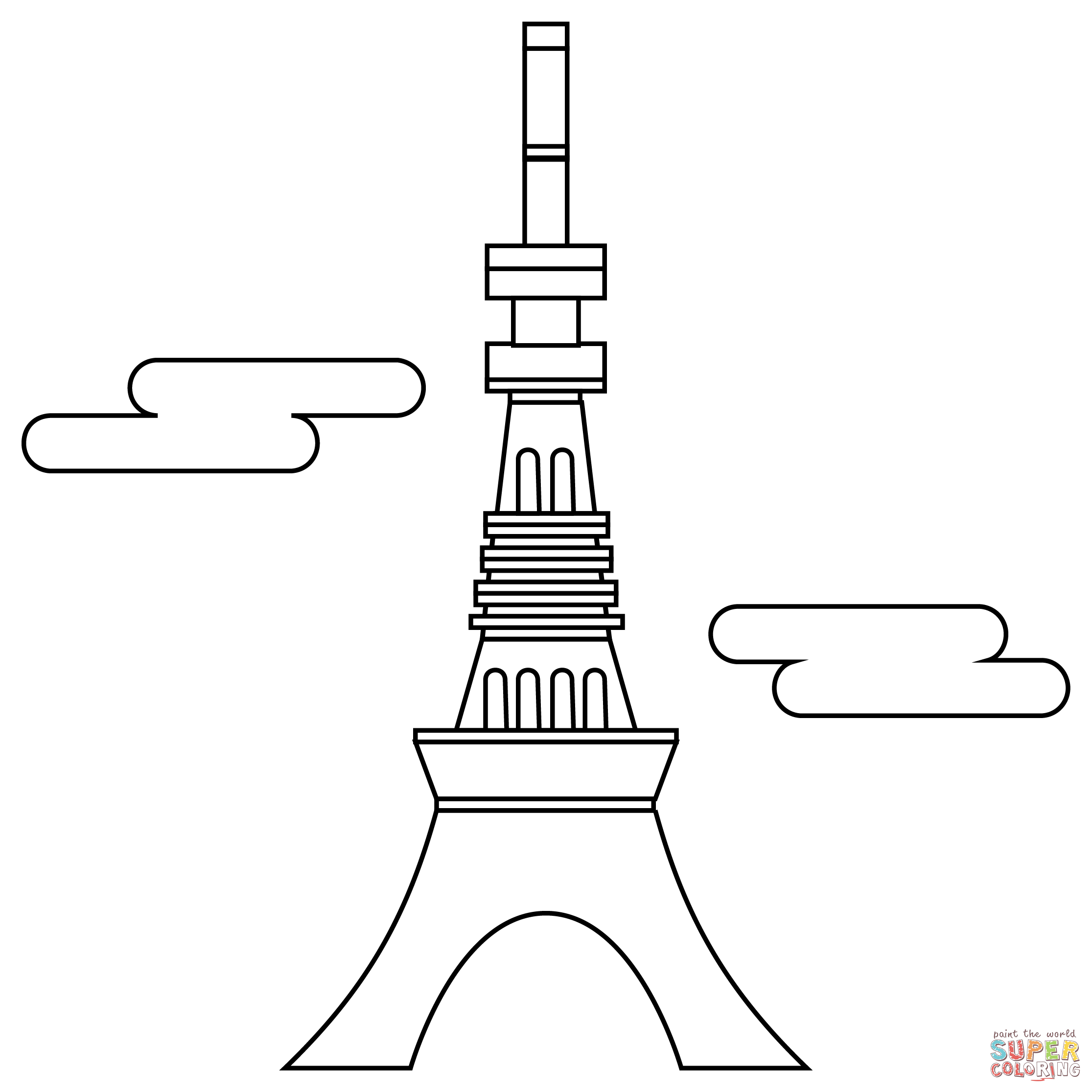 Tokyo tower coloring page free printable coloring pages