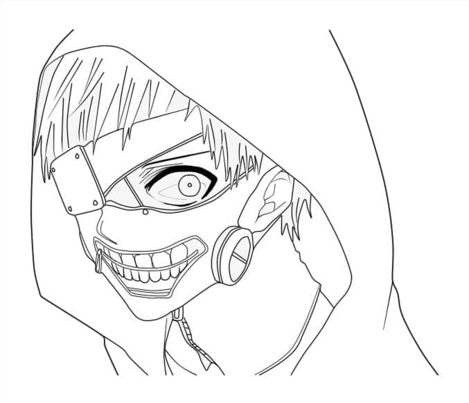 Kaneki tokyo ghoul coloring page