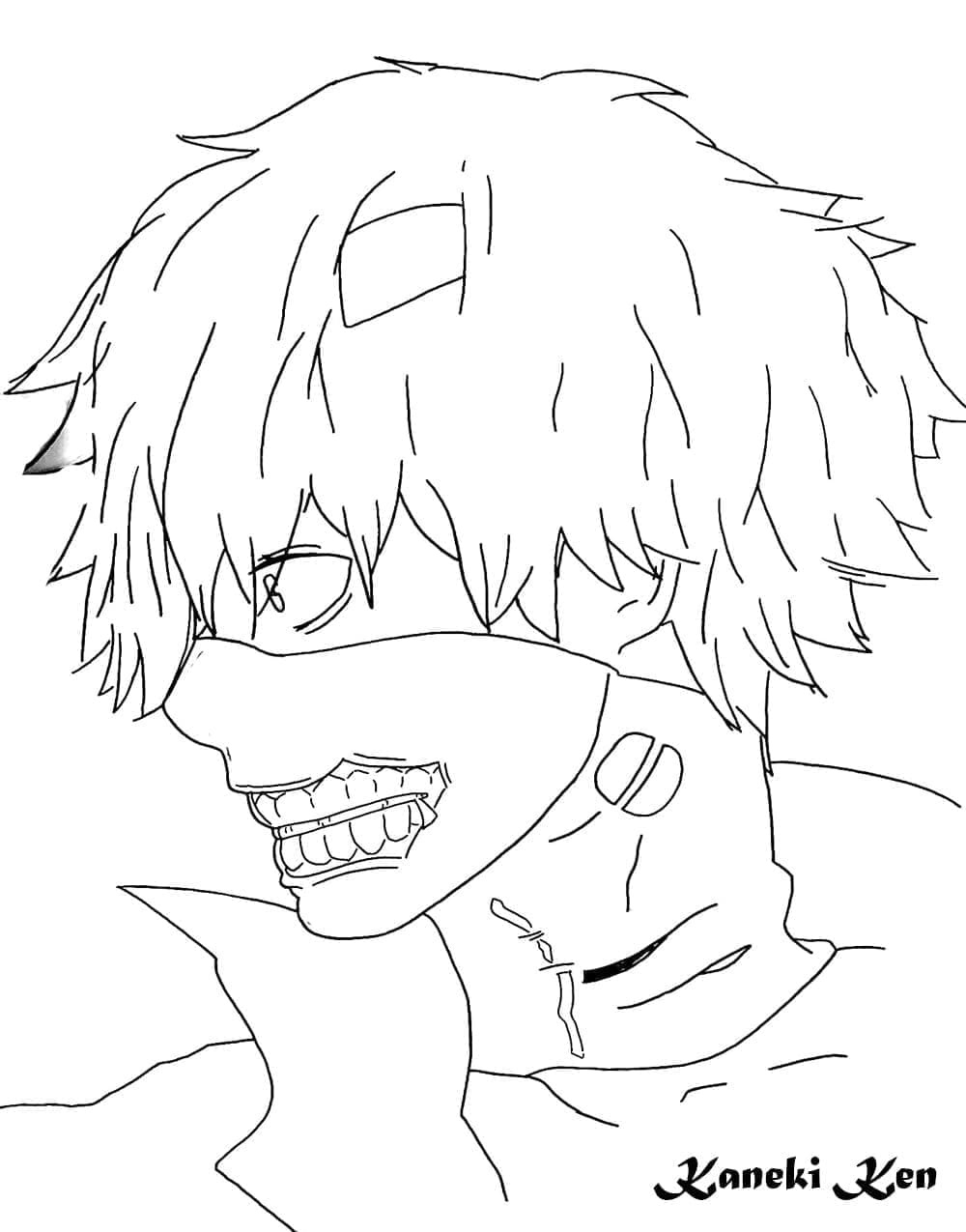 Kaneki ken tokyo ghoul coloring page