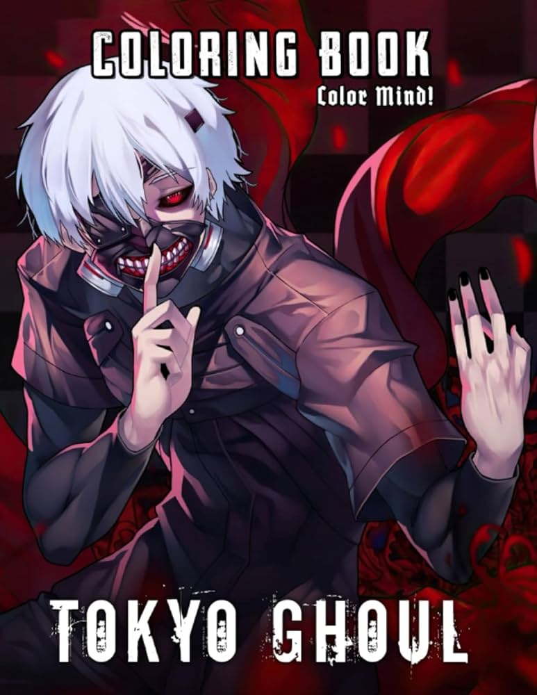 Tokyo ghoul coloring book fantastic manga series coloring pages for fans with premium quality illustrations mind color books