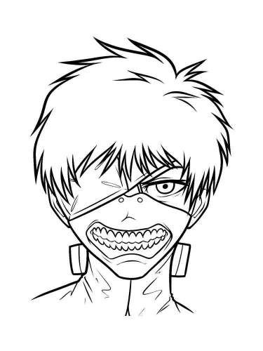 Free printable tokyo ghoul coloring pages ctoon coloring pages coloring pages anime drawing styles