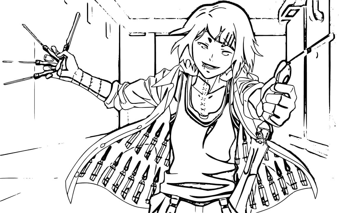 Juuzou suzuya from tokyo ghoul coloring page