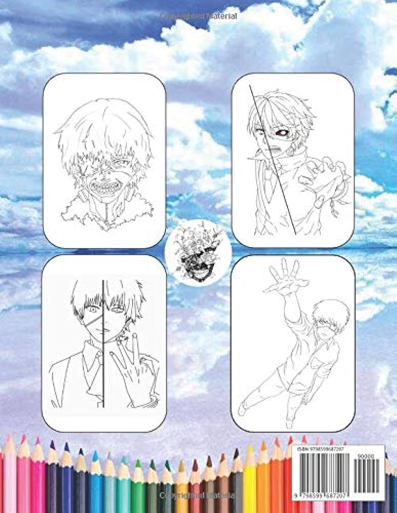 Tokyo ghoul coloring book for adult a wonderful colouring book with high quality illustrations for kids and adults to get into the tokyo ghoul world with unique illustrations book veronica