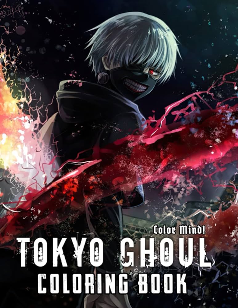 Tokyo ghoul coloring book fantastic manga series coloring pages for fans with premium quality illusations mind color kitap