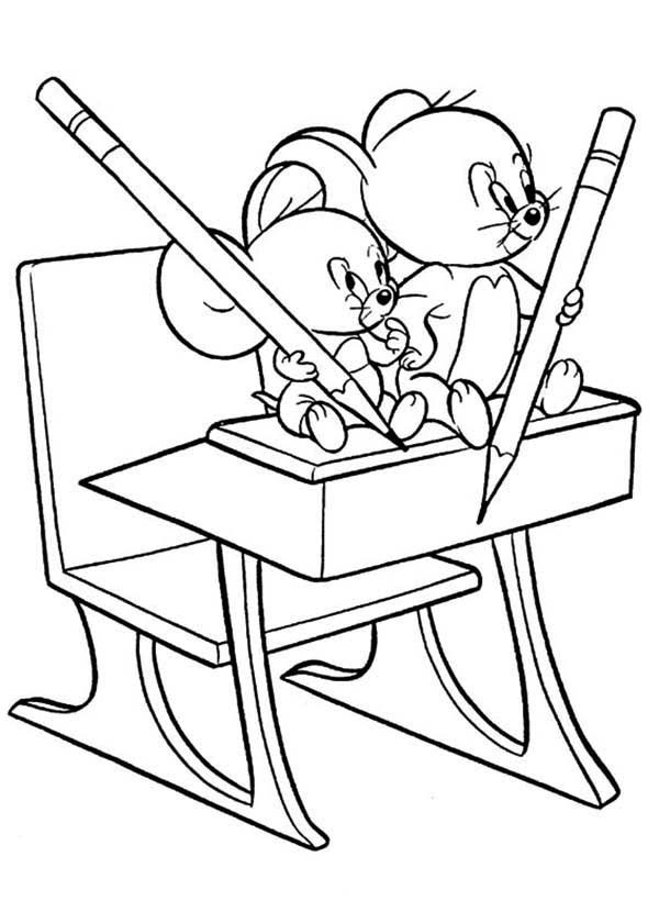 Coloring pages tom and jerry coloring book elegant little jerry learn to write in tom and jerry coloring page