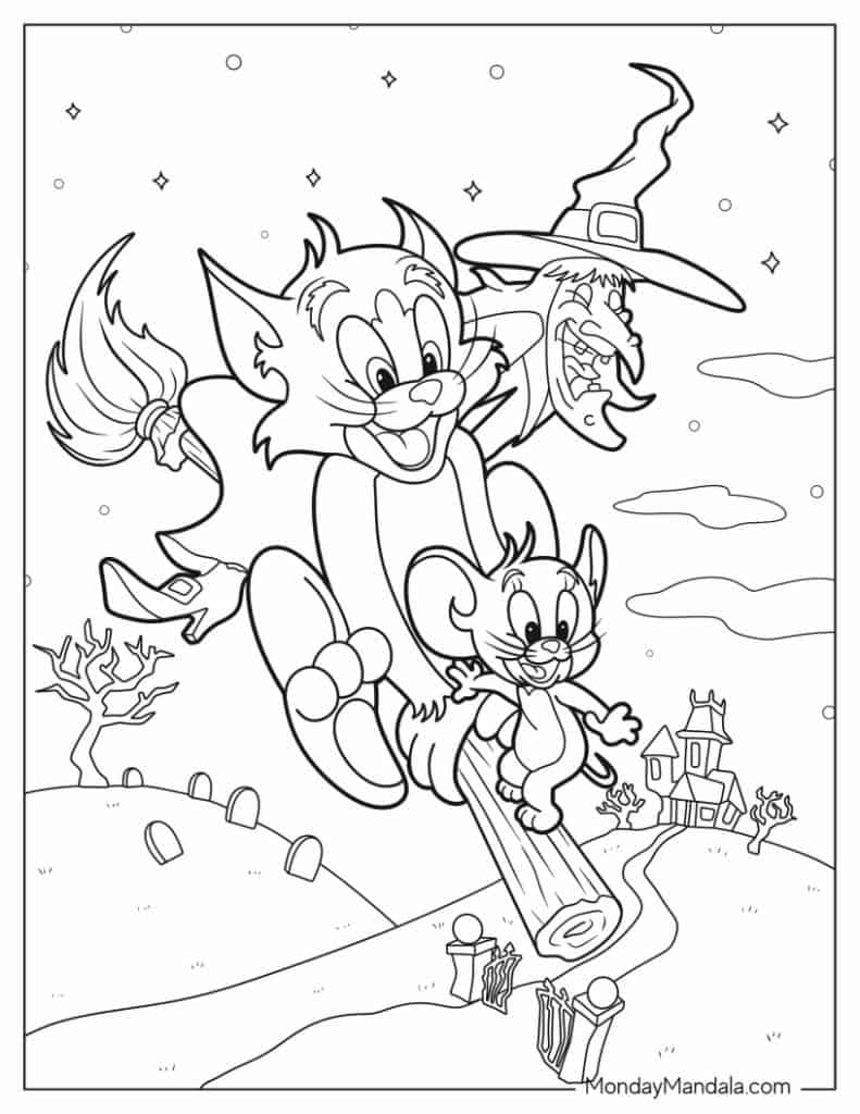 Tom and jerry coloring pages free pdf printables