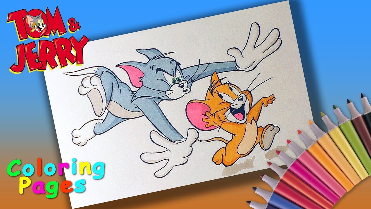 Tom and jerry coloring book tom catches jerry coloring pages forkids