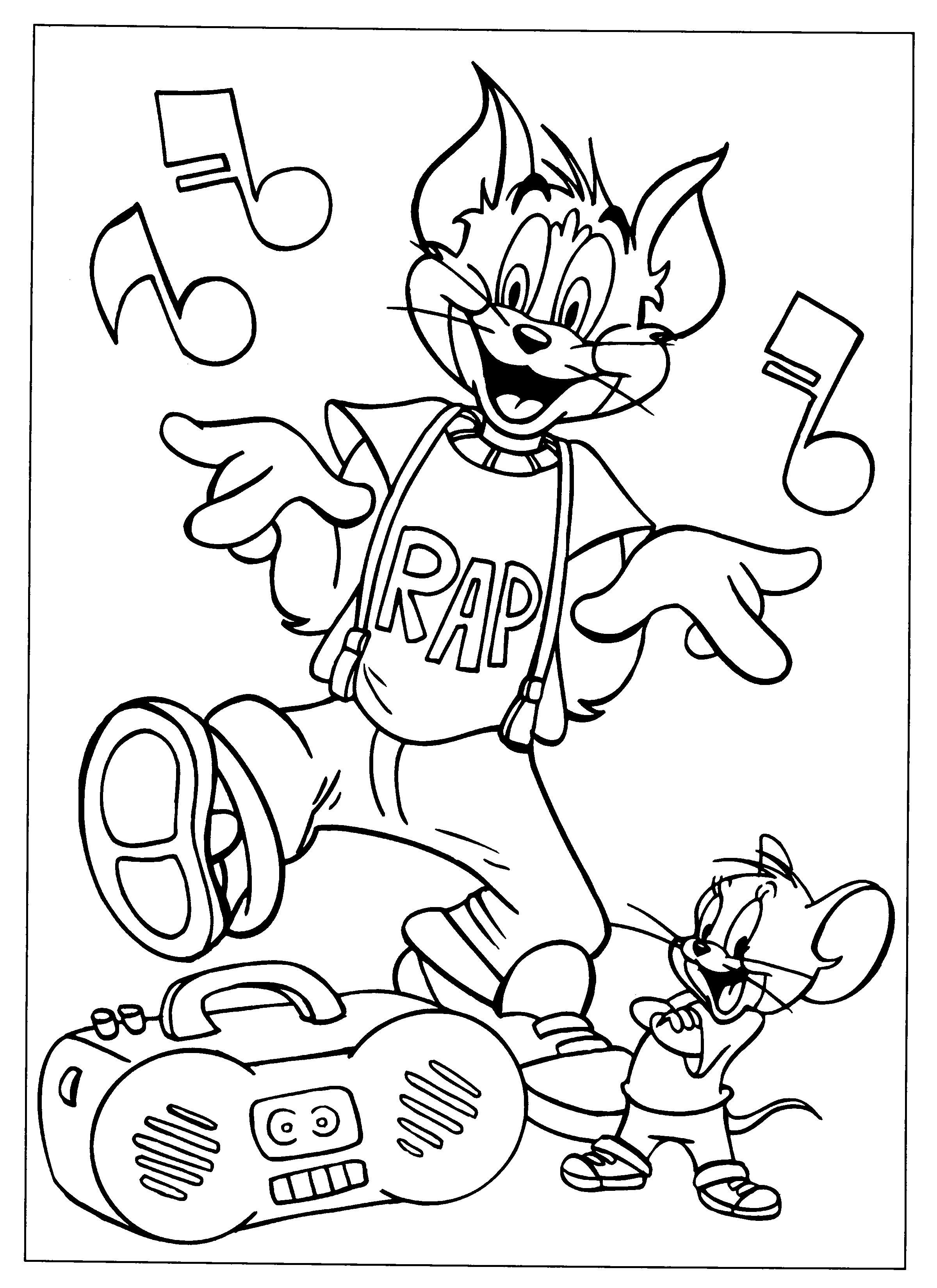 Free printable tom and jerry coloring pages for kids