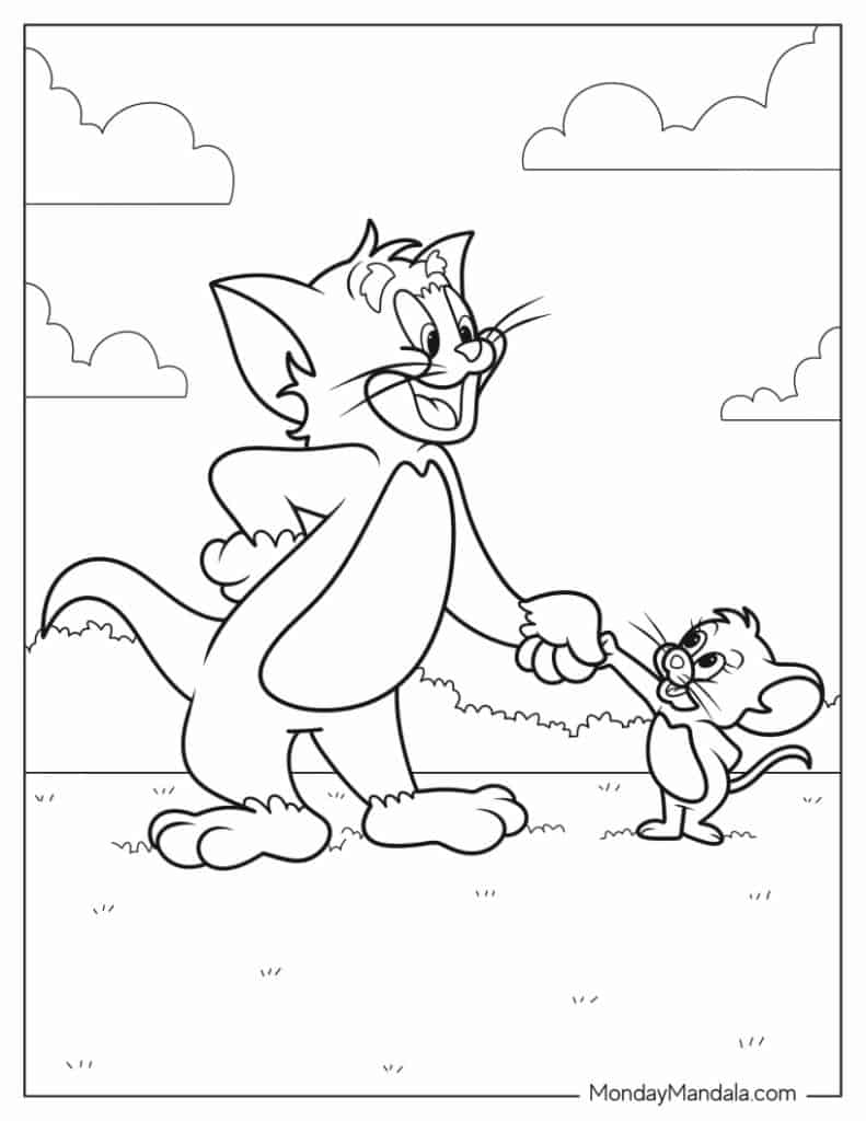 Tom and jerry coloring pages free pdf printables