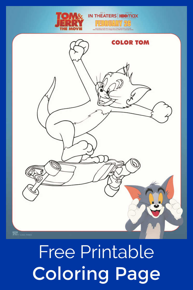 Free printable tom and jerry coloring page