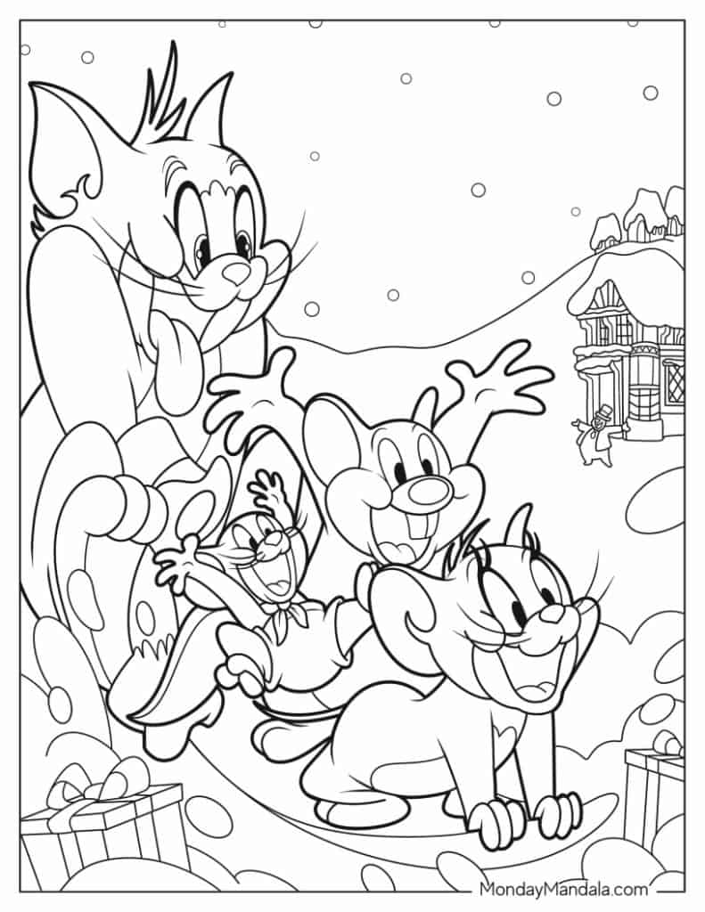 Tom and jerry coloring pages free pdf printables