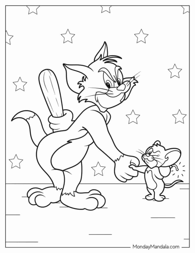 Tom and jerry coloring pages free pdf printables