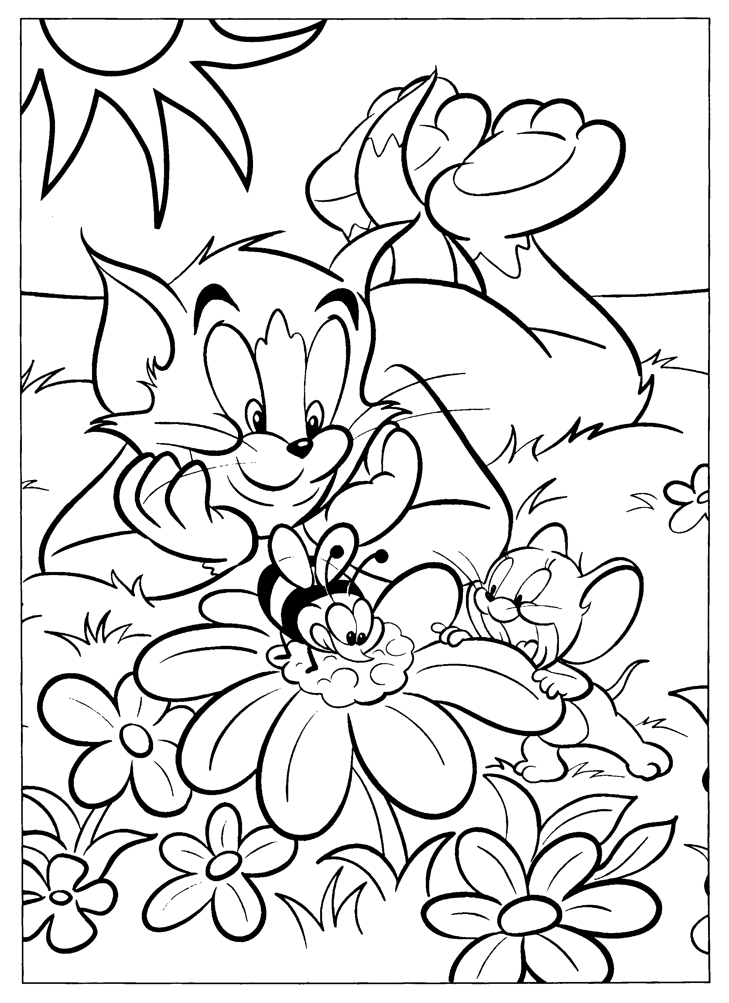 Free printable tom and jerry coloring pages for kids