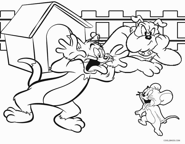 Free printable tom and jerry coloring pages for kids