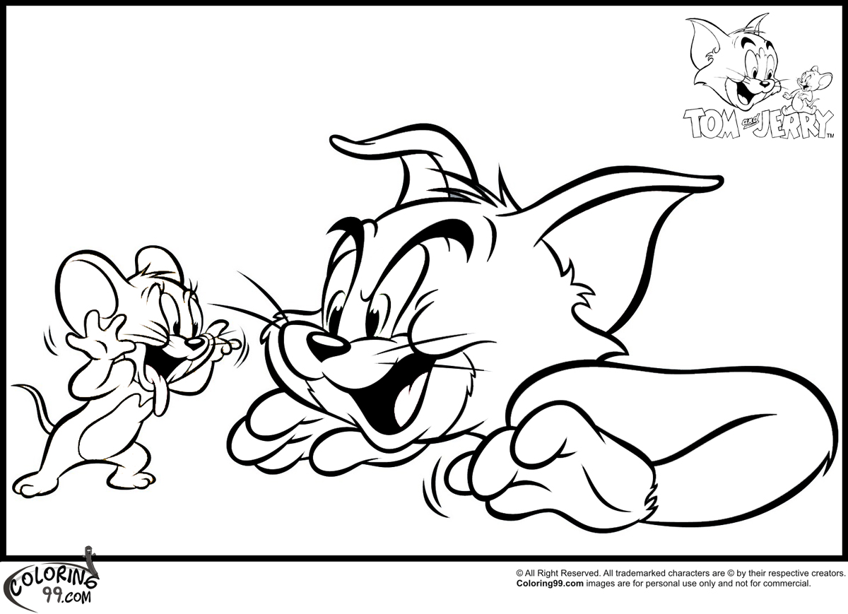 Tom and jerry coloring pages team colors