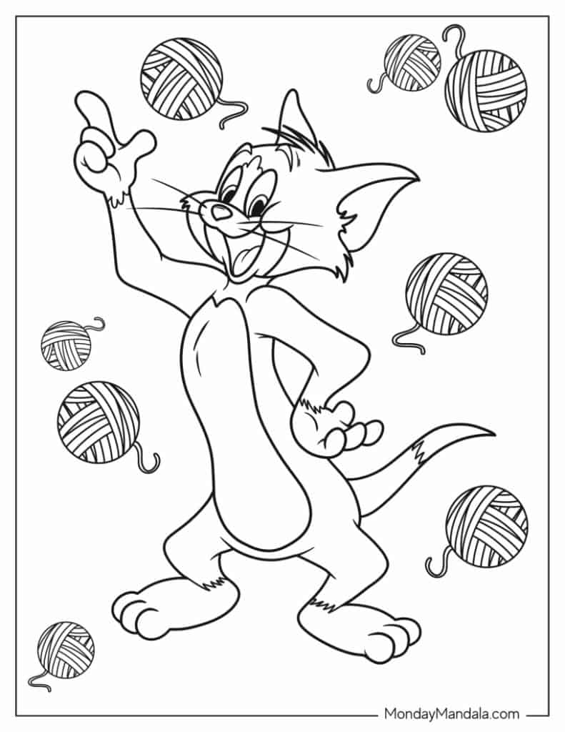 Tom and jerry coloring pages free pdf printables