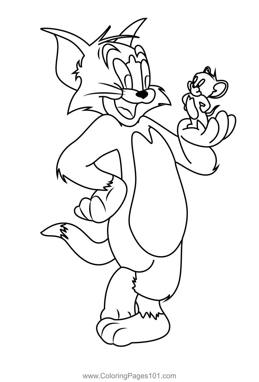 Tom and jerry friends forever coloring page for kids