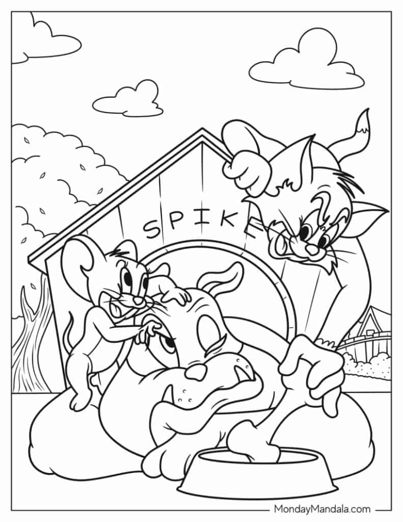 Tom and jerry coloring pages free pdf printables