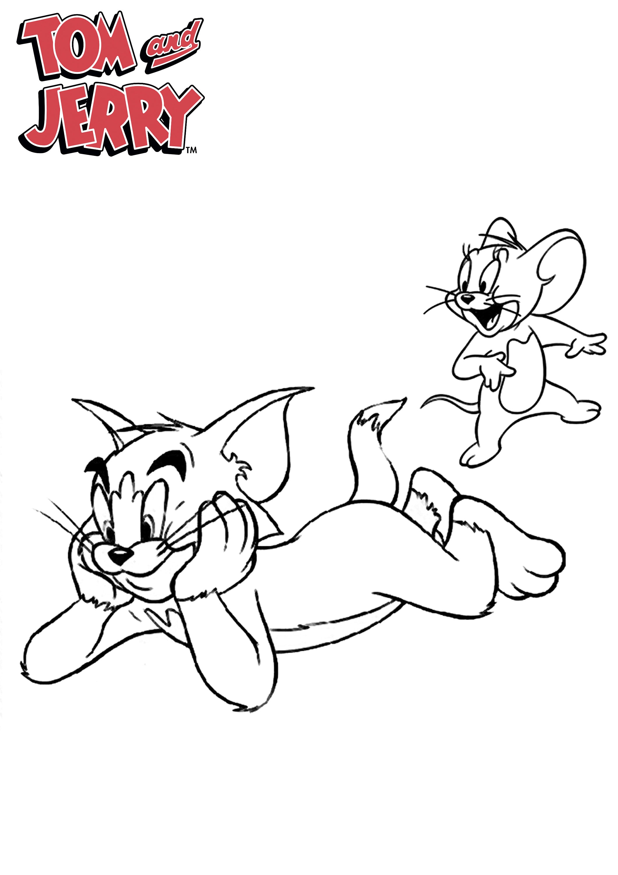 Tom and jerry colouring page instant download