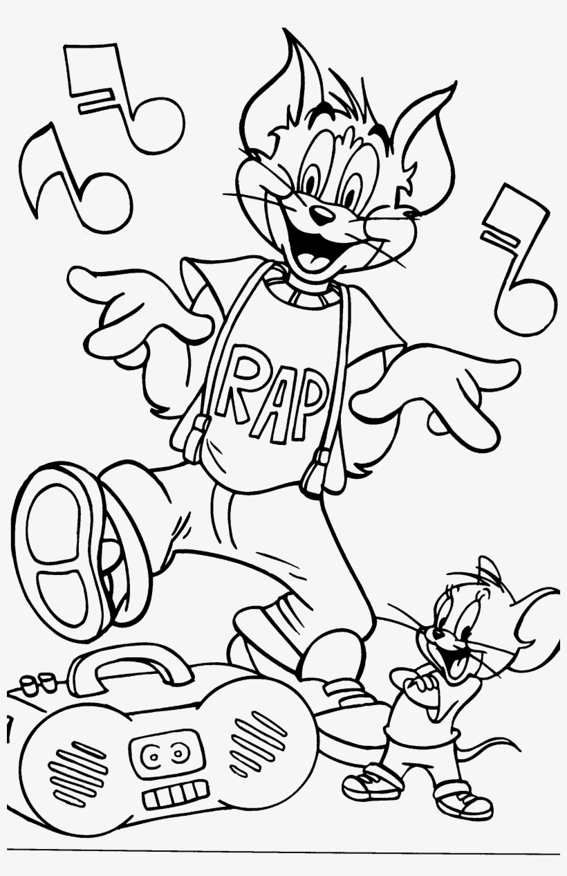 Tom and jerry were singing along coloring pages