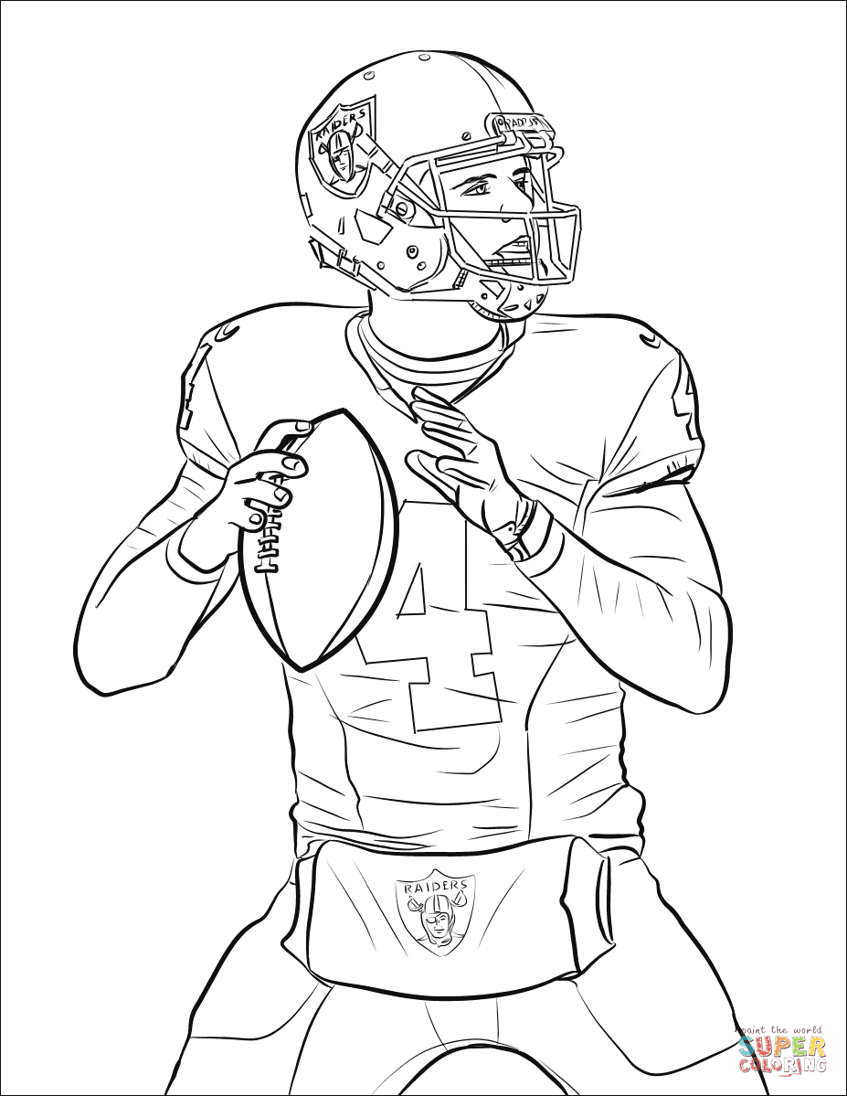 Derek carr coloring page free printable coloring pages