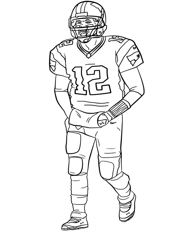 Nfl tom brady coloring picture