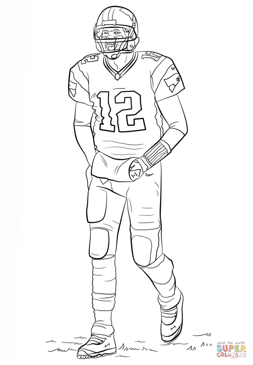 Tom brady coloring page free printable coloring pages