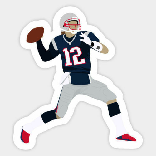 New england patriots tom brady football fan vinyl decal laptop bumper sticker