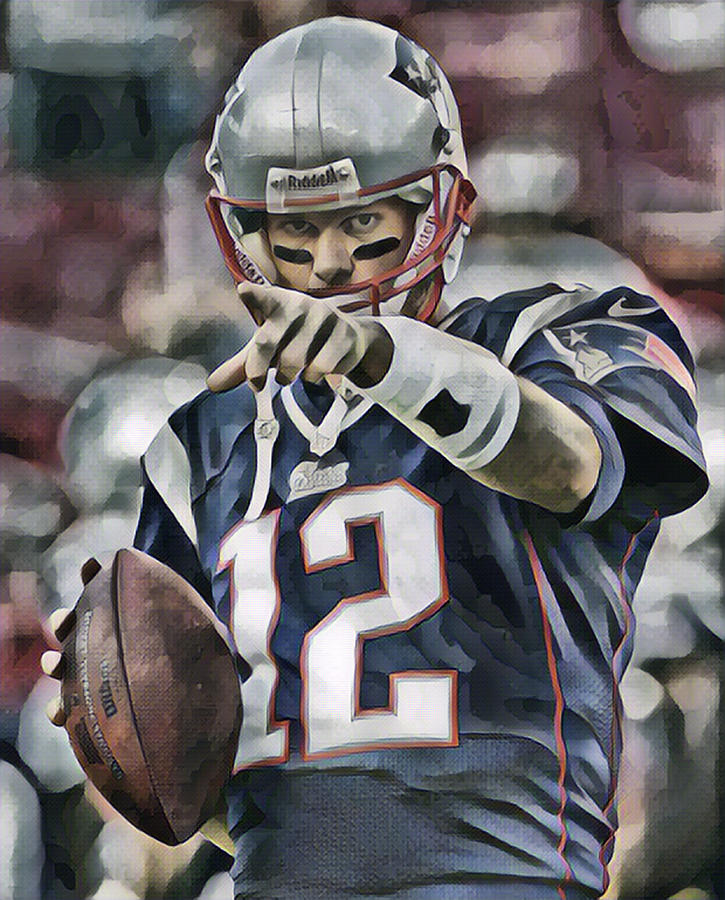 Tom brady new england patriots abstract art mixed media by joe hamilton